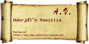 Adorján Vaszilia névjegykártya